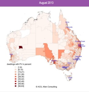 Solar photovoltaic uptake across Australia.
